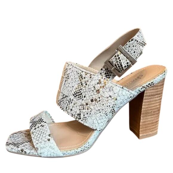 Charles by Charles David Reptile Print Maison Block-Heel City Sandals - SIZE 8M - Picture 1 of 12